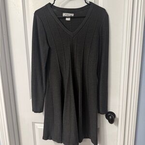 J. Jill Charcoal Long Sleeve Dress